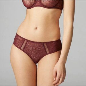 Simone Perele Lace Brief Small 2 Comete Boyshort Fall Red Dark Burgundy Sheer